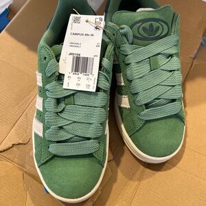 Adidas Campus Sneakers in Forest Green and White